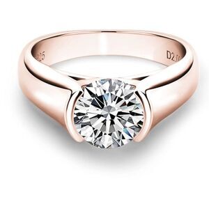 18k Bezel Diamond Moissanite Vintage Ring